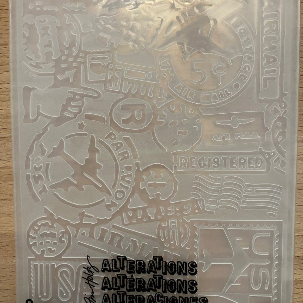 Tim Holtz Sizzix Alterations Texture Fades Embossing Folder Airmail